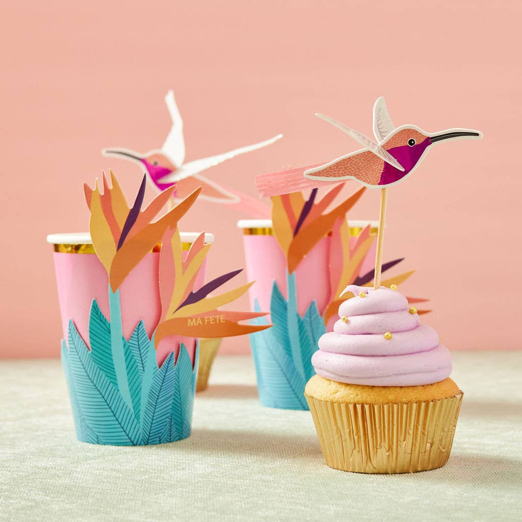 Tropical Cups with Flower Sleeves