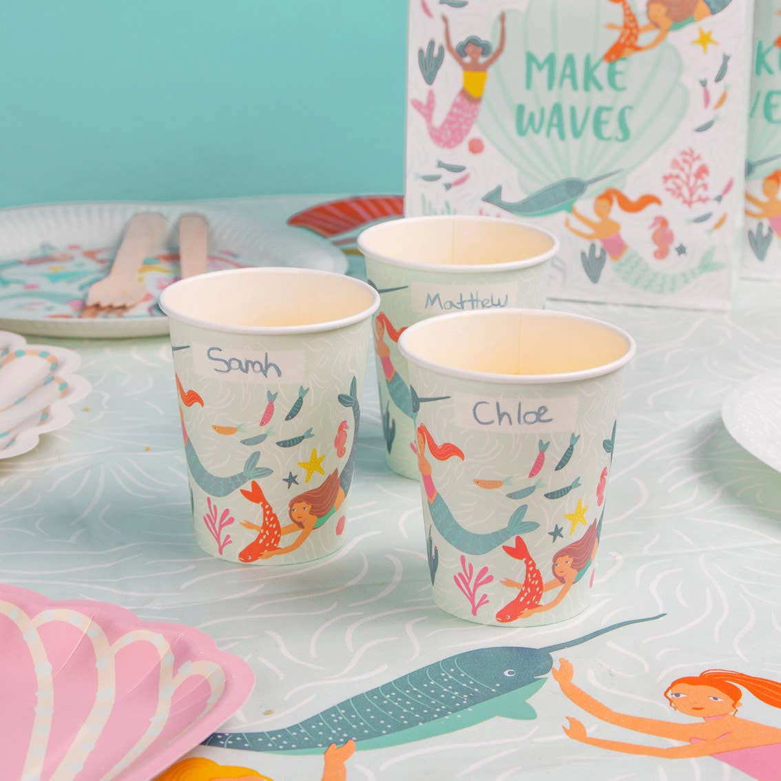 Mermaid Party Cups - 8 Pack