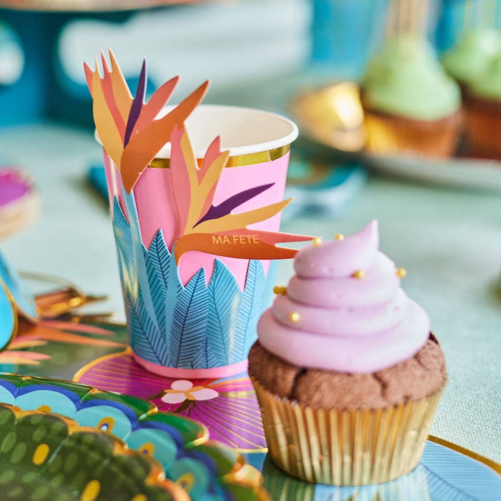 Tropical Cups with Flower Sleeves