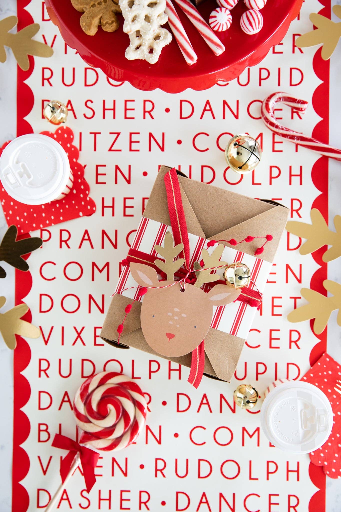 Dear Rudolph Reindeer Oversized Tags