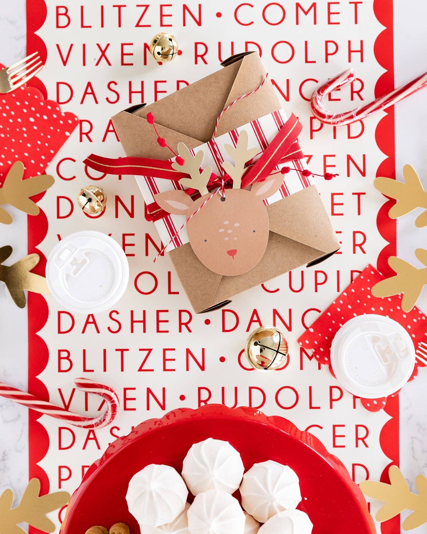 Dear Rudolph Reindeer Oversized Tags