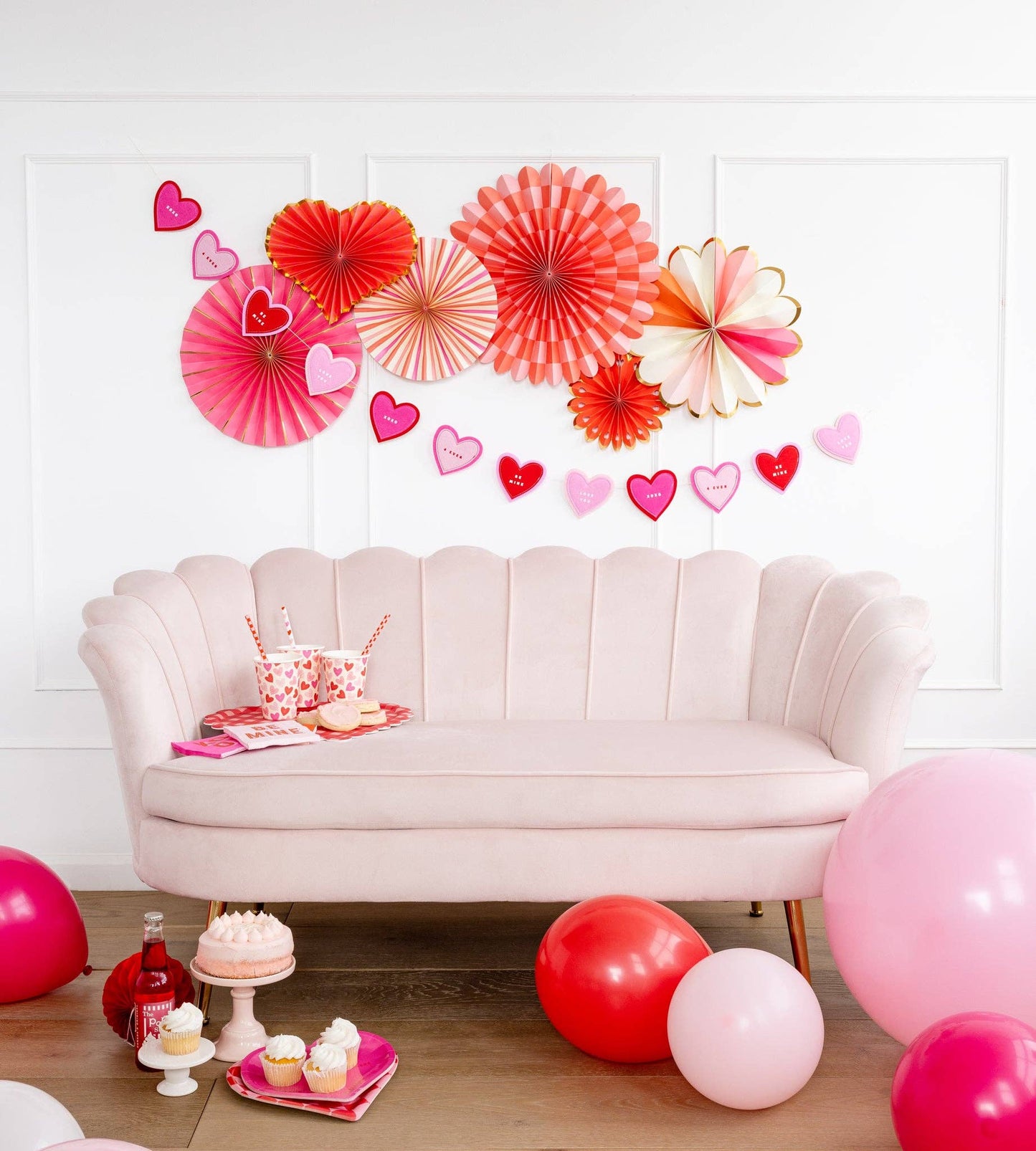 Heart You Paper Fan Set