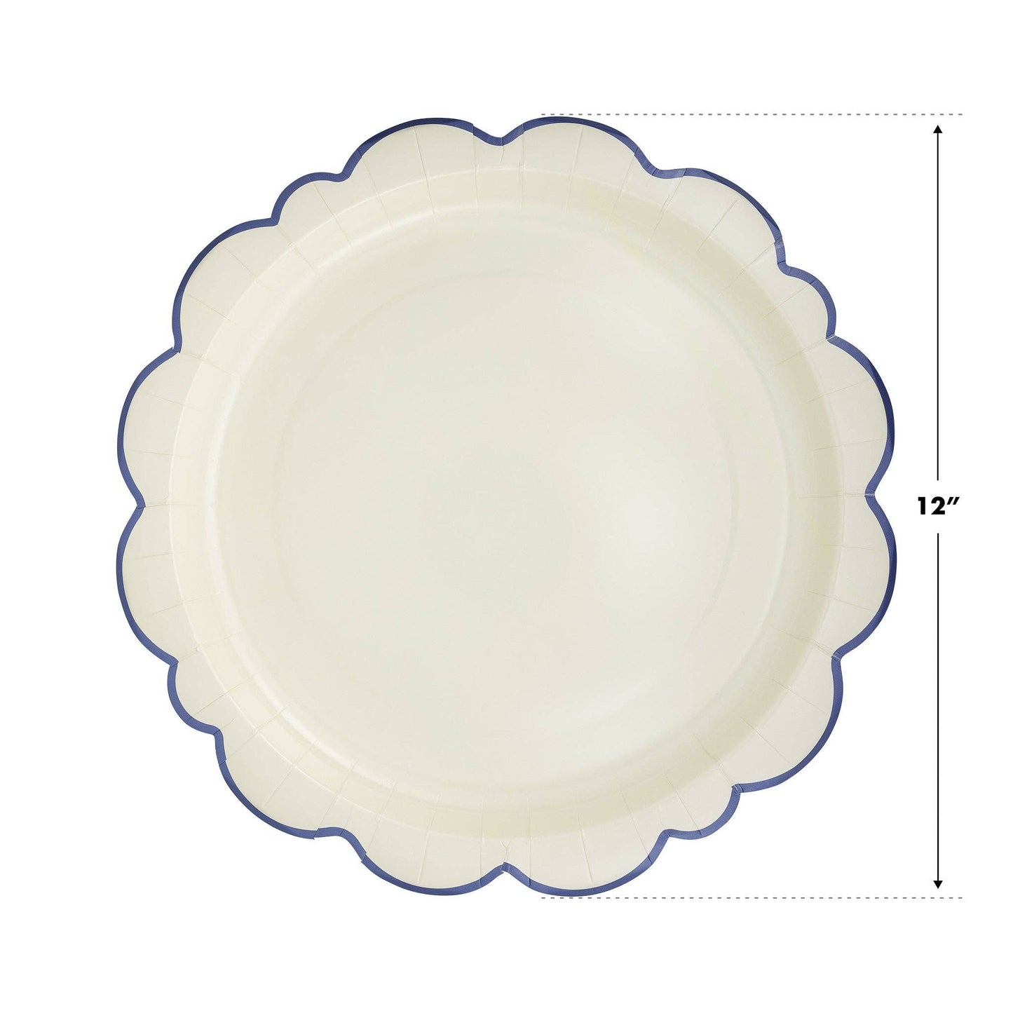 Tea Party Pembroke Cream with Blue Edge 12" Plate