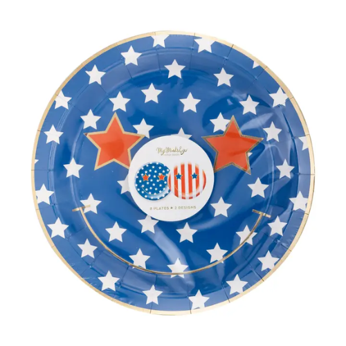 Stars & Stripes Smiley Plates