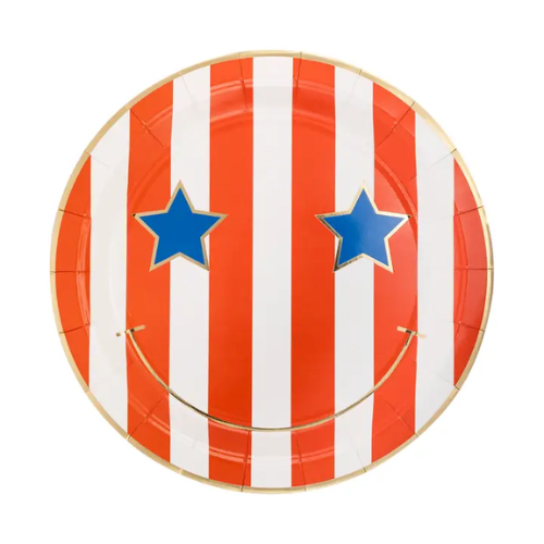 Stars & Stripes Smiley Plates
