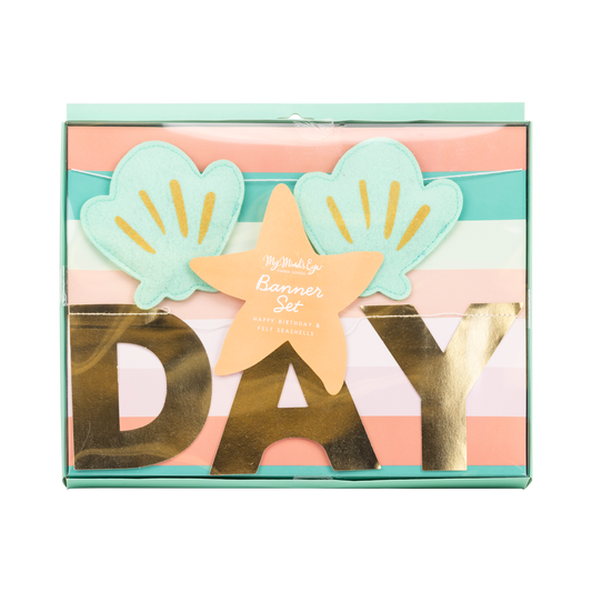 Mermaid Happy Birthday Puffy Felt Banner