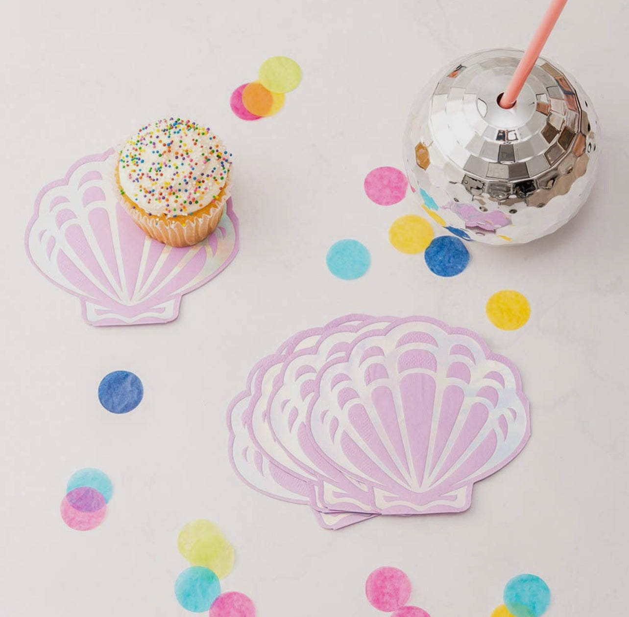 Mermaid Seashell Paper Party Napkins