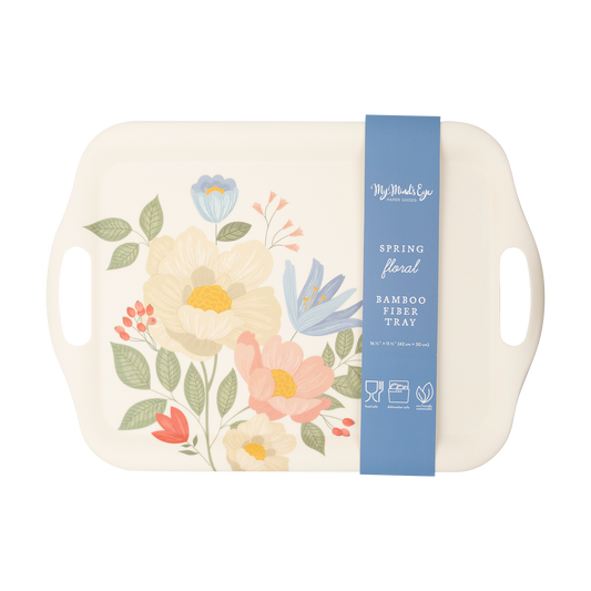 Floral Bamboo Tray