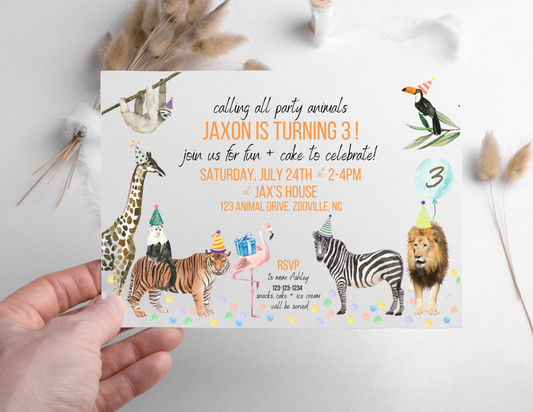 Party Animal Birthday Invitation