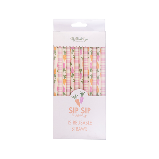 Carrots and Stripes Reusable Straws