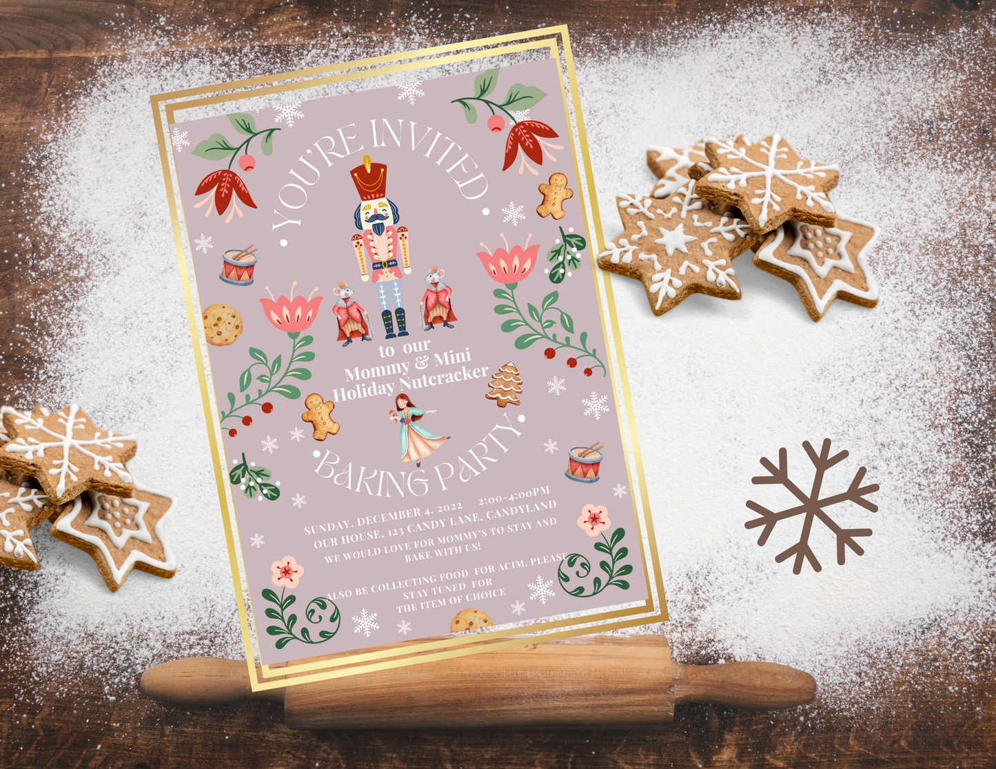 Nutcracker Baking Party Invitation