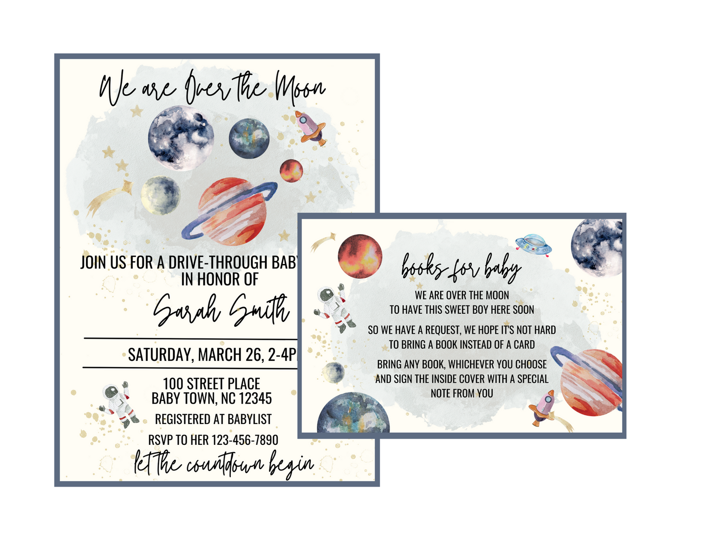 Over the Moon Baby Shower Invitation