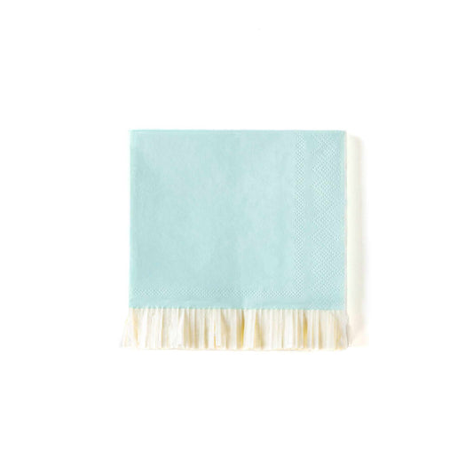 Pale Blue Fringed Napkins