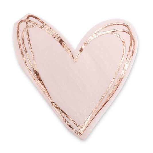 Heart Foil Cocktail Napkins