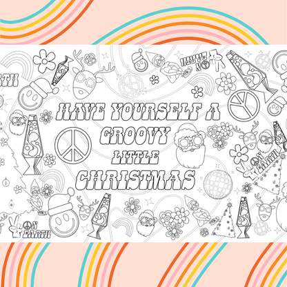 Retro Christmas Coloring Tablecloth | Giant Groovy Christmas