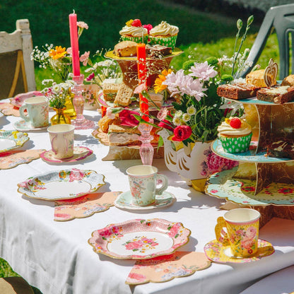 Pretty Tea Party Floral Plates