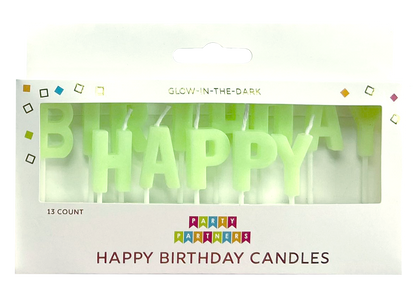 Happy Birthday Glow In The Dark Candle Set