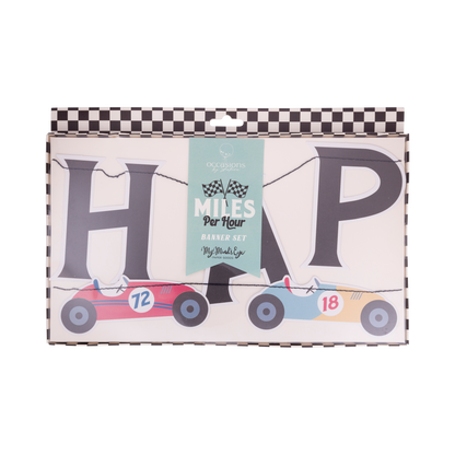 Race Car Happy Birthday Banner Set