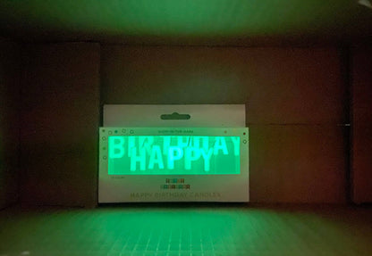 Happy Birthday Glow In The Dark Candle Set