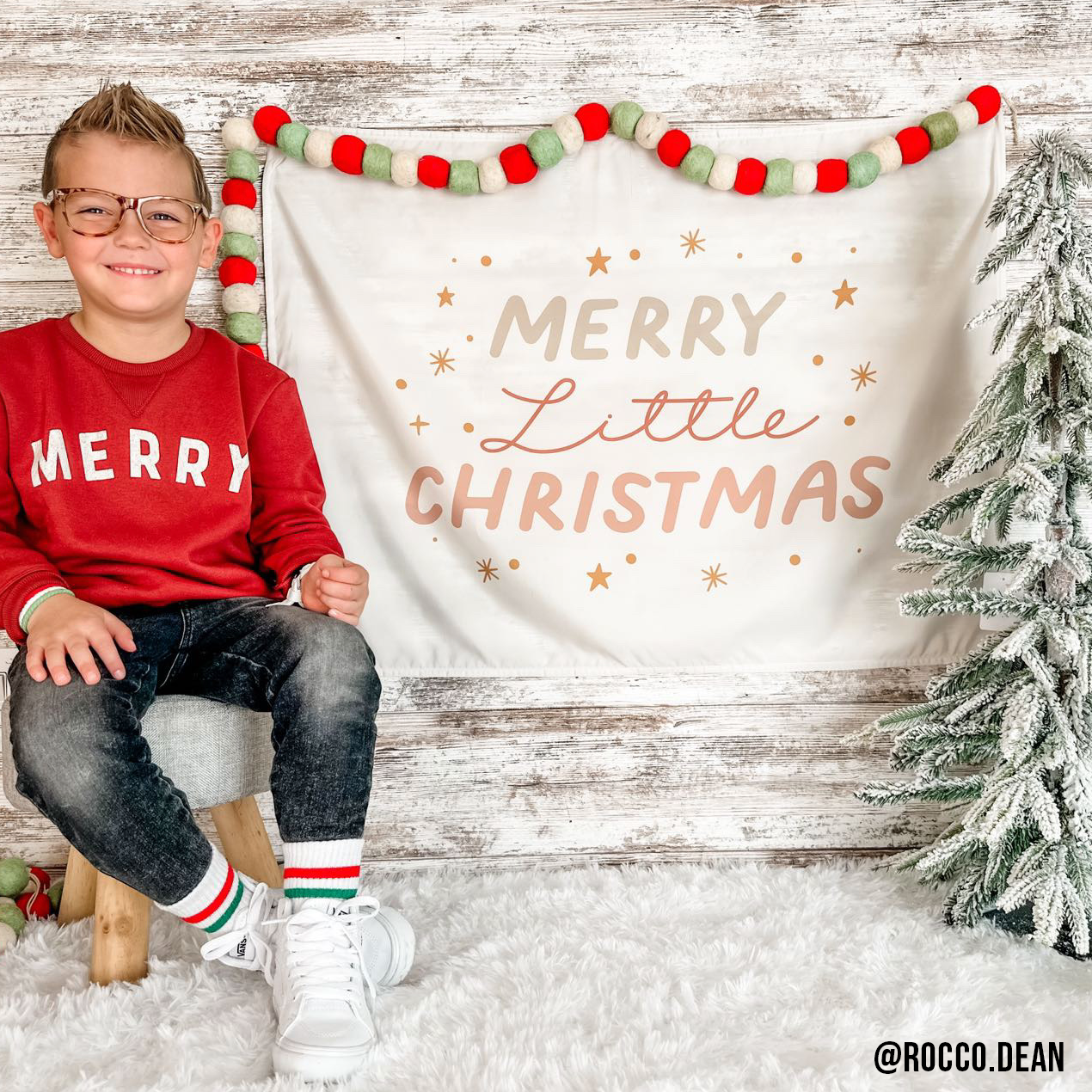 Merry Little Christmas Banner - Kids Christmas Decor