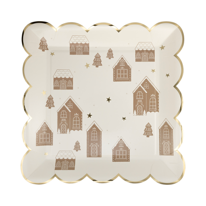 Gingerbread Scattered House 9" Plate