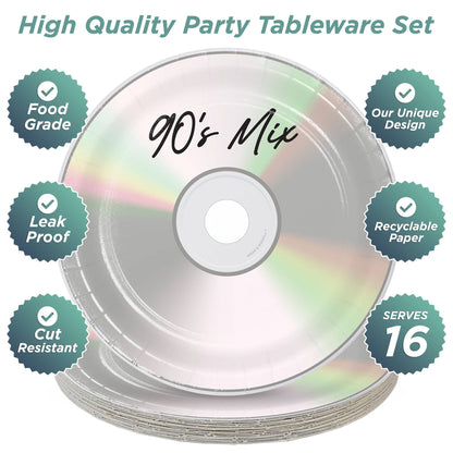 90's Mix CD Dessert Plates