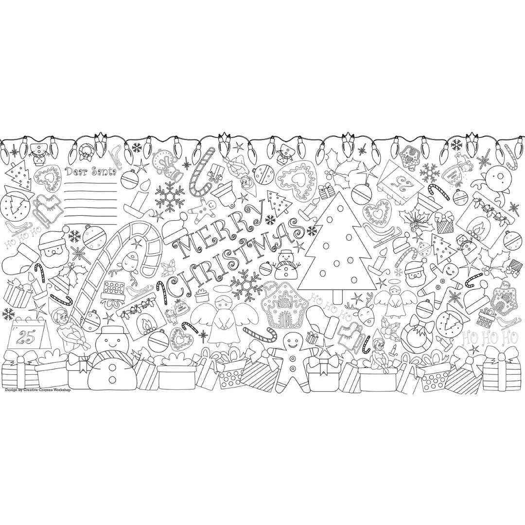 Christmas Coloring Tablecloth | Christmas Family Activity