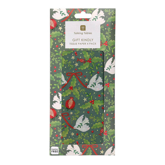 Folklore Green Christmas Tissue Paper