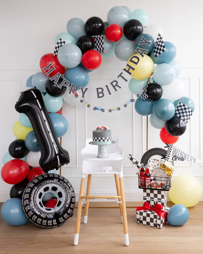 Race Car Happy Birthday Banner Set