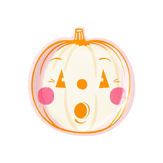 Pink Jack-o’-lantern Plate