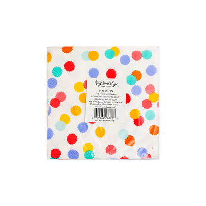 Colorful Confetti Paper Cocktail Napkin