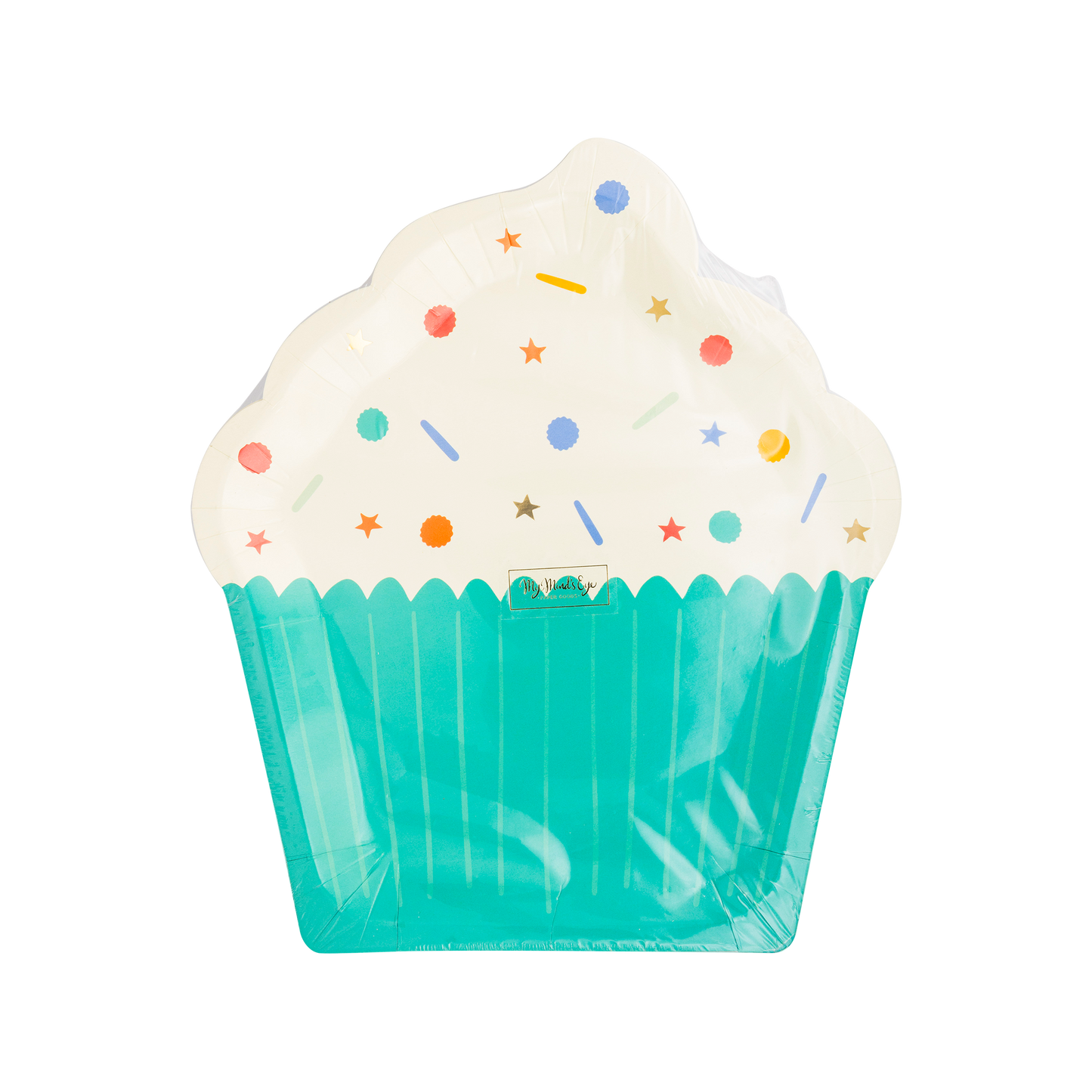 Colorful Birthday Cupcake Shaped Plate