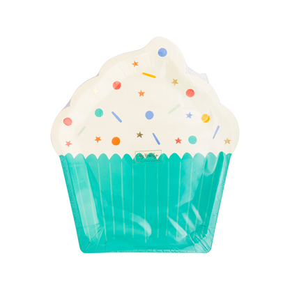 Colorful Birthday Cupcake Shaped Plate