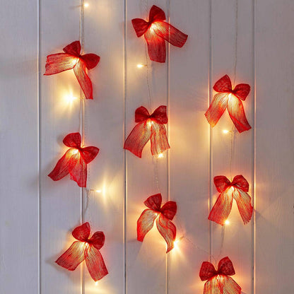 Folklore Fabric Bow LED String Lights