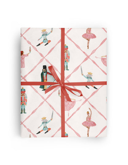 Christmas Nutcracker Trellis Wrapping Paper Roll  