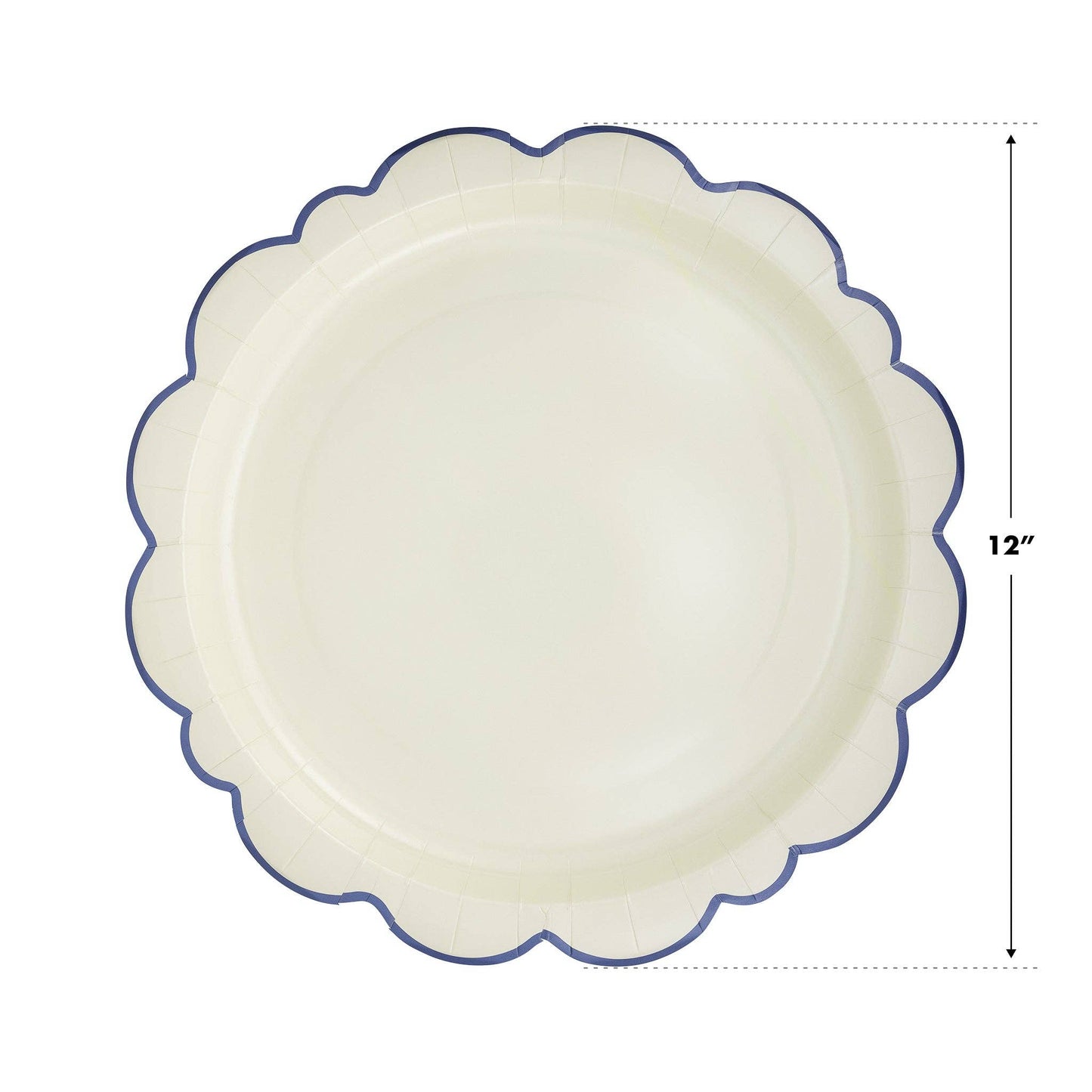 Tea Party Pembroke Cream with Blue Edge 12" Plate