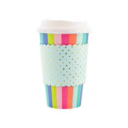 Colorful Primary Stripes To Go Cups