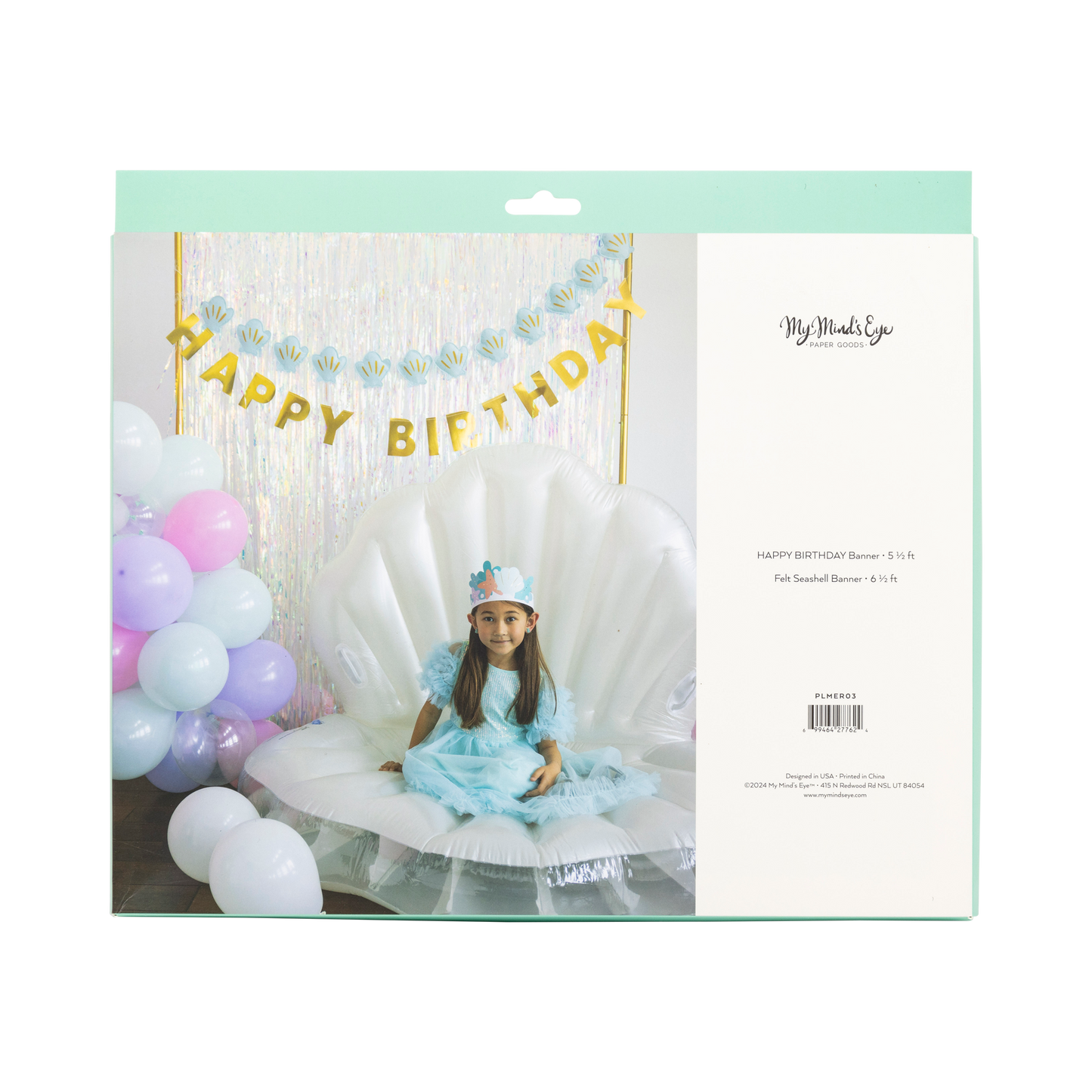 Mermaid Happy Birthday Puffy Felt Banner