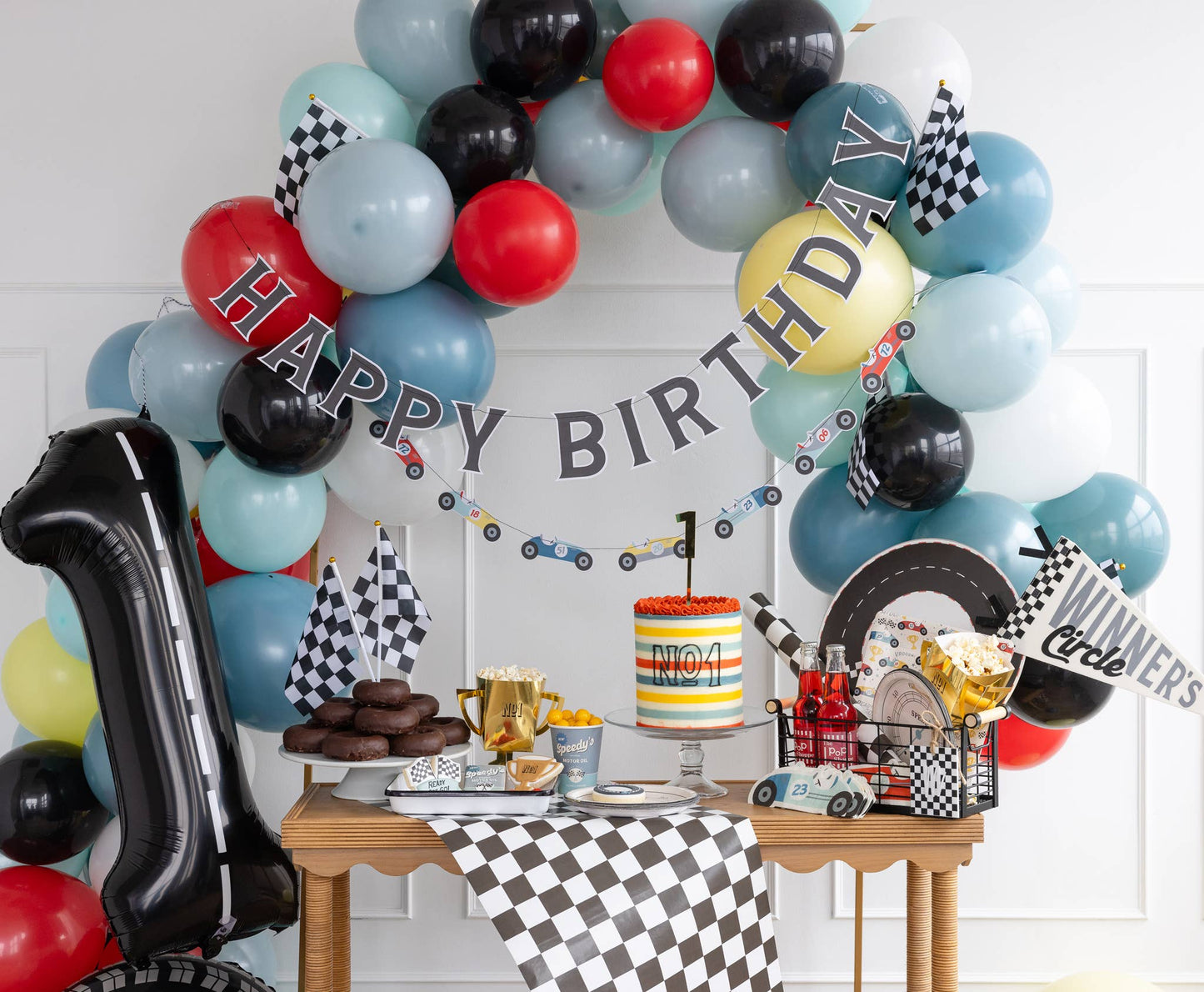 Race Car Happy Birthday Banner Set