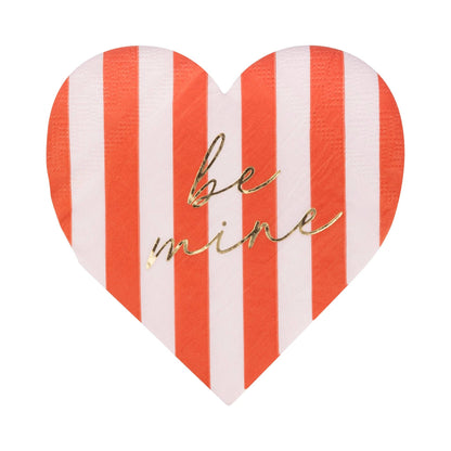 Striped Heart Cocktail Napkin