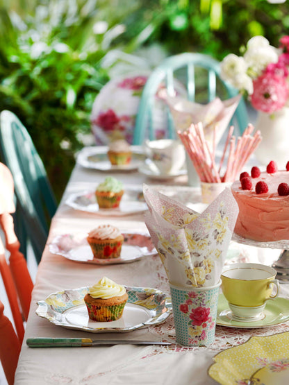 Pretty Tea Party Floral Plates