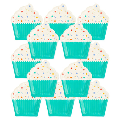 Colorful Birthday Cupcake Shaped Plate