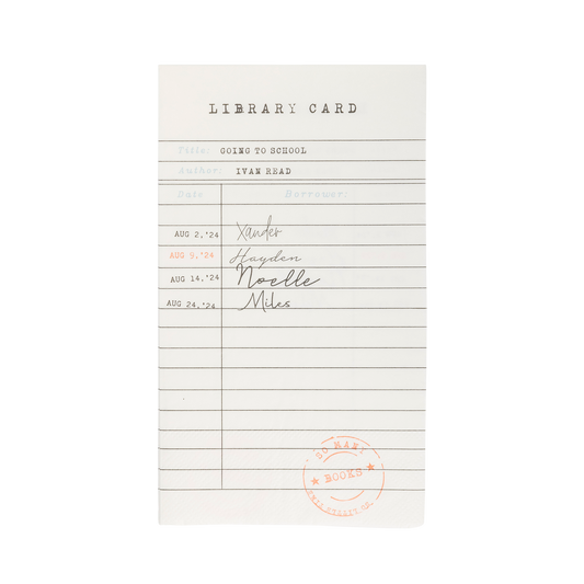 Library Card Napkin