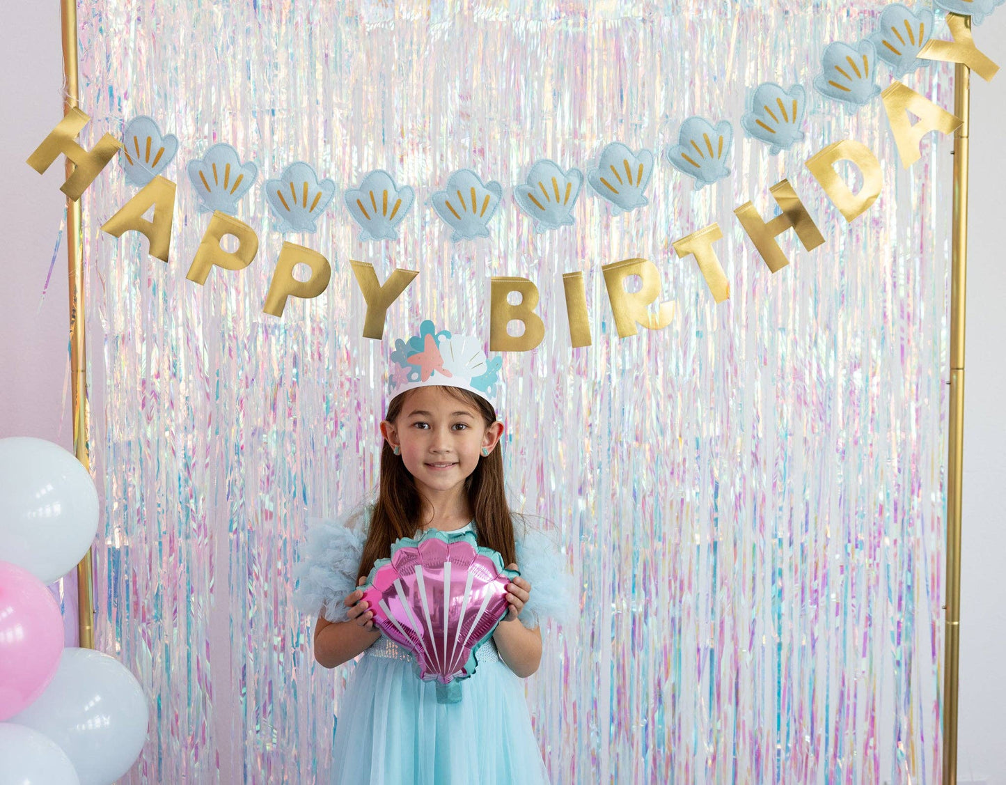 Mermaid Happy Birthday Puffy Felt Banner