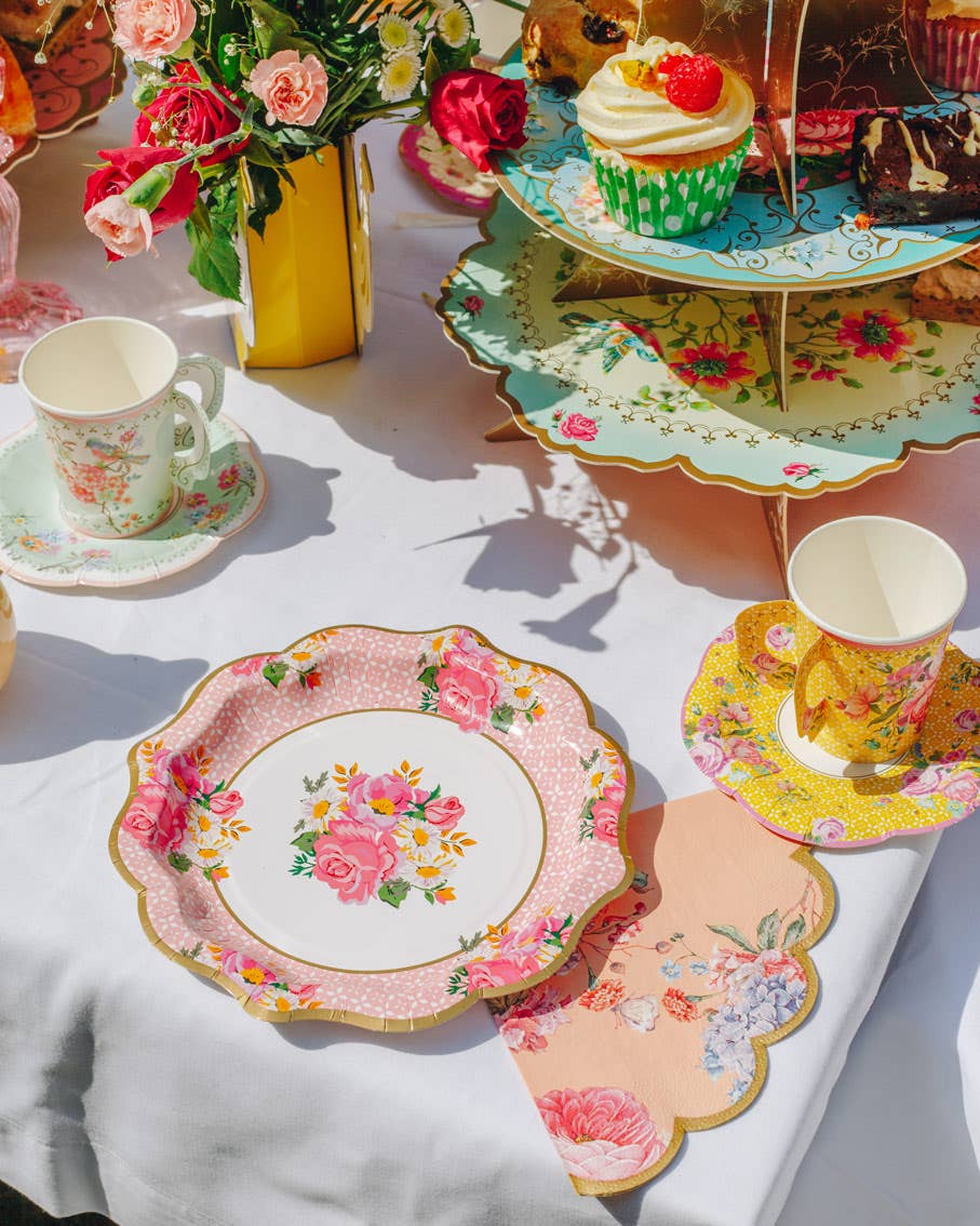 Pretty Tea Party Floral Plates