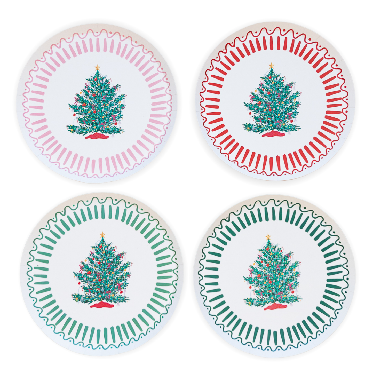 BONJOUR FÊTE X ONE & ONLY PAPER CHRISTMAS TREE SMALL PLATES