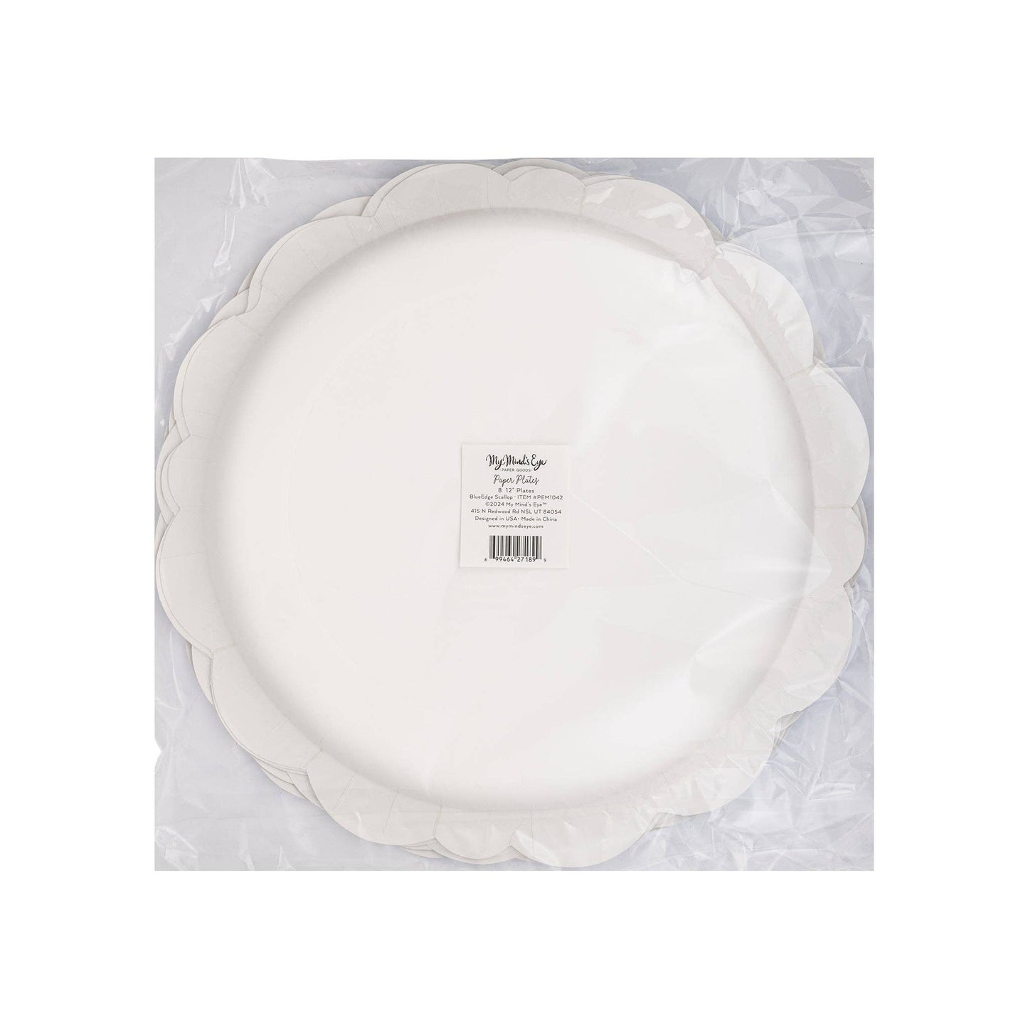 Tea Party Pembroke Cream with Blue Edge 12" Plate