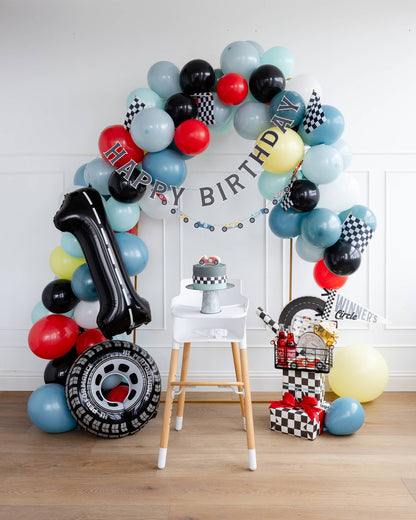 Race Car Happy Birthday Banner Set