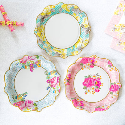 Pretty Tea Party Floral Plates