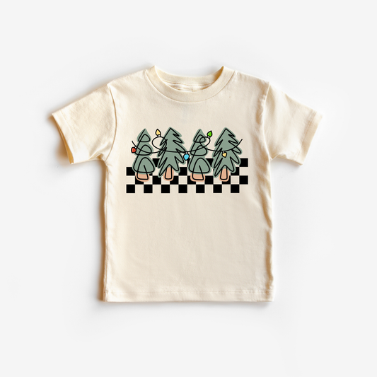 Christmas Tree Checkered Kids Shirt